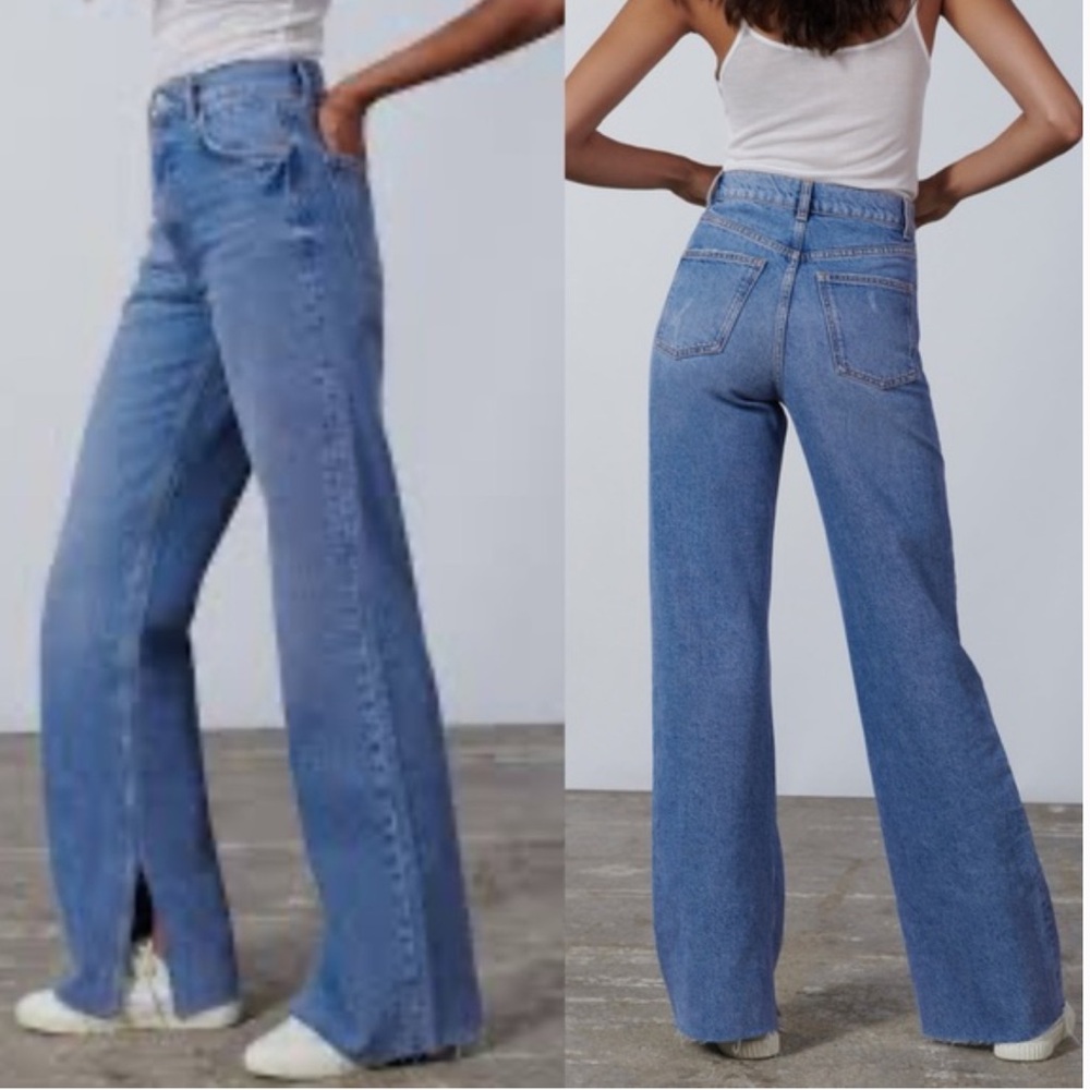 Zara The ‘90S Full Length Jeans Split Hem